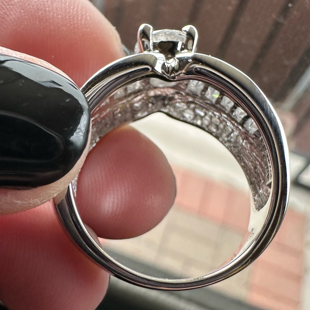 Diamonique 100 - Facet 3.50 cttw Ring, Platinum Clad over Sterling Silver - Picture 4 of 16
